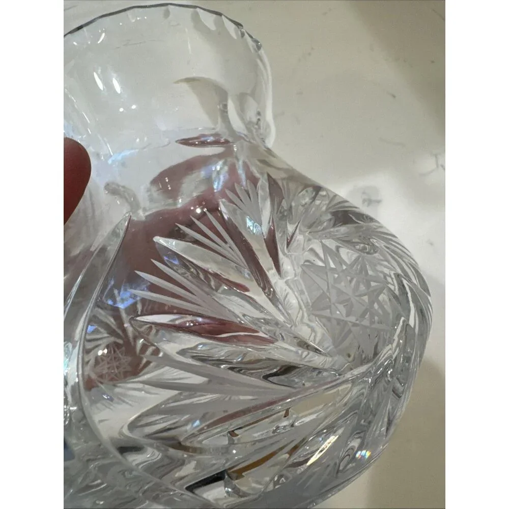 Vintage Beautiful Polish Cut Crystal Pinwheel Pattern 5" Pitcher - Picture 14 of 16